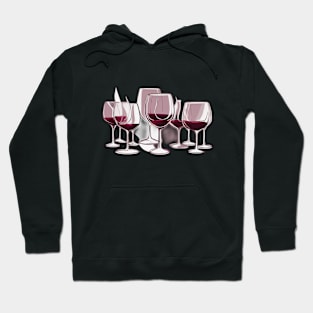 Elegant Wine Glass Symphony Illustration No. 655 Hoodie